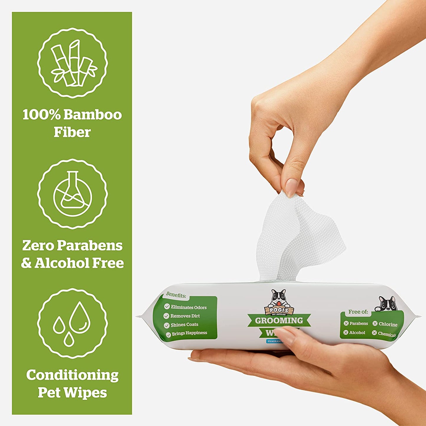 Pogi's Hypoallergenic Dog Grooming Wipes – 400 Count for Paws, Body & Butt – Gentle, Fragrance-Free Cleaning & Hydrating Solution