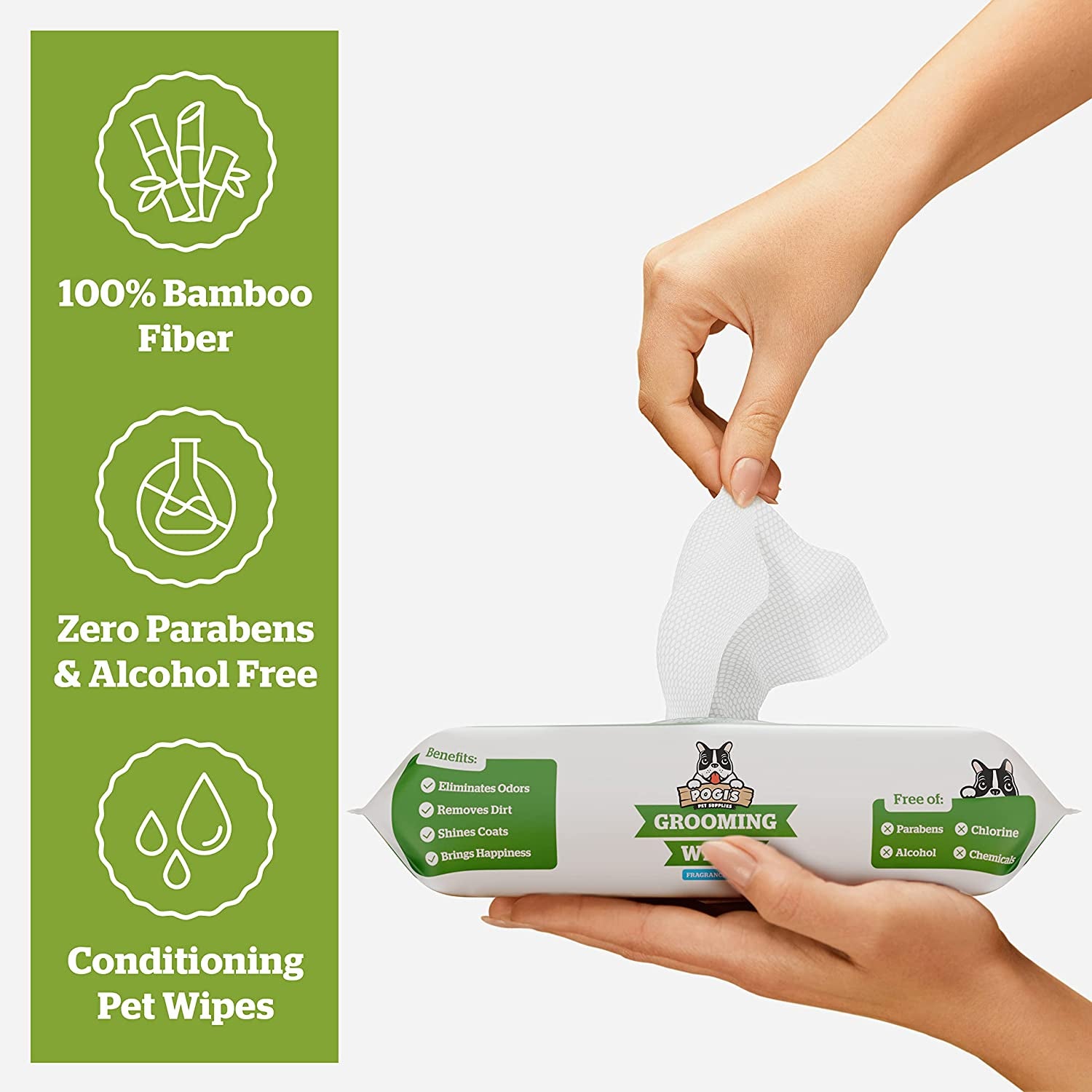 Pogi's Hypoallergenic Dog Grooming Wipes – 400 Count for Paws, Body & Butt – Gentle, Fragrance-Free Cleaning & Hydrating Solution