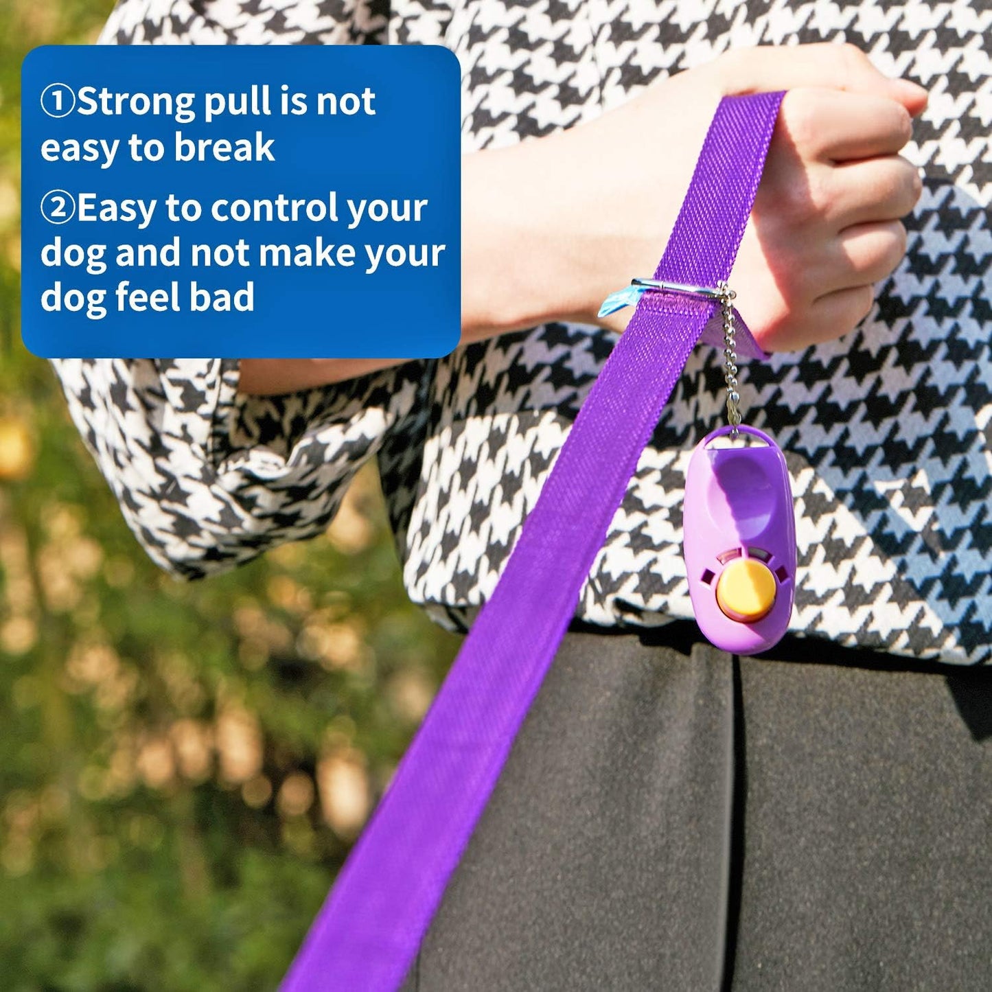Ultimate 30 Ft Purple Dog Training Leash with Clicker - Perfect for Small, Medium, and Large Dogs!