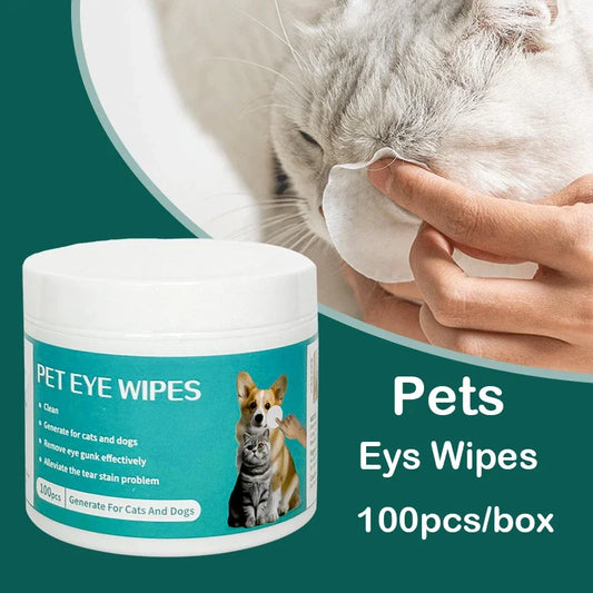 Gentle Eye Wipes for Dogs and Cats - Effortlessly Remove Tear Marks and Keep Your Pet's Eyes Clean!