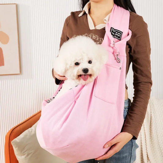 Comfortable & Stylish Dog Sling Carrier Bag - Perfect for Outdoor Adventures with Your Pet