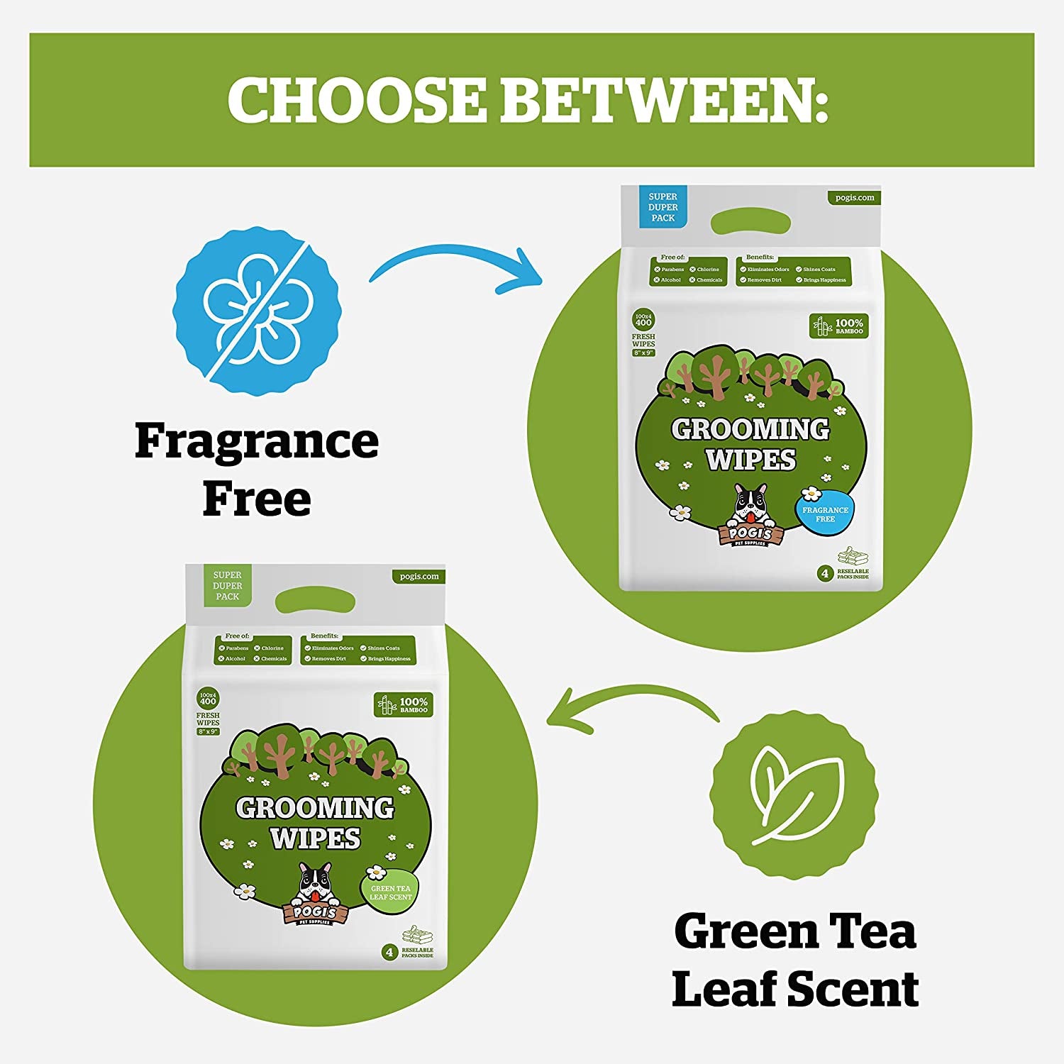 Pogi's Hypoallergenic Dog Grooming Wipes – 400 Count for Paws, Body & Butt – Gentle, Fragrance-Free Cleaning & Hydrating Solution