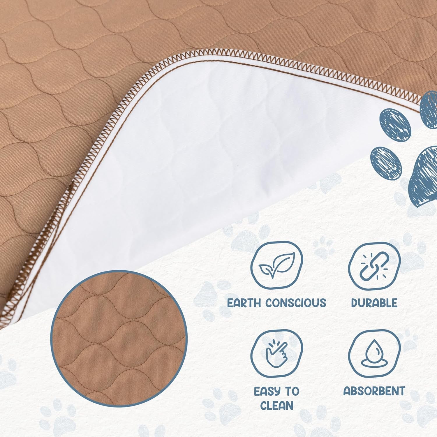 Premium 48-Inch Reusable Dog Pee Pad - Washable Waterproof Mat for Potty Training & Whelping